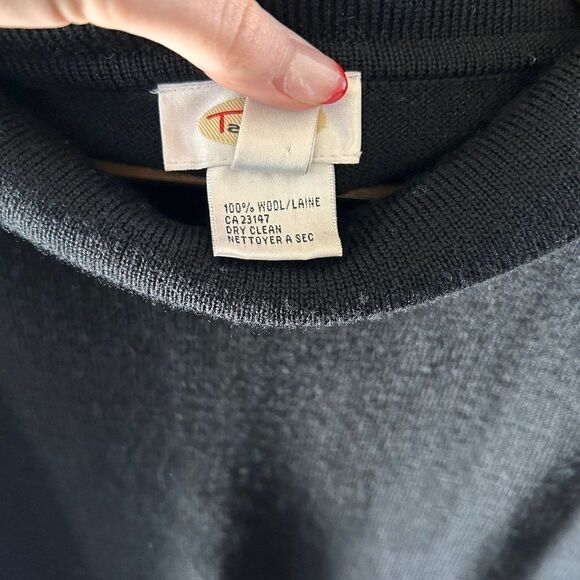 Talbots Small Sweater Knit Black Long‎ Sleeve Mock Turtle Neck Wool - Picture 4 of 5